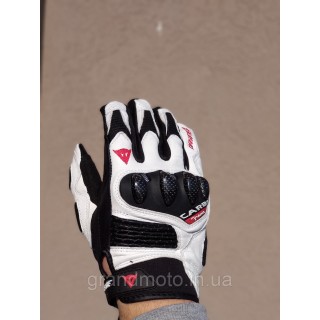 Мотоперчатки Dainese Carbon Frame touchscreeen кожаные летние мото перчатки короткие