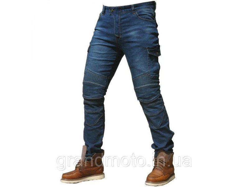 Мото джинсы с защитными вставками Komine синие