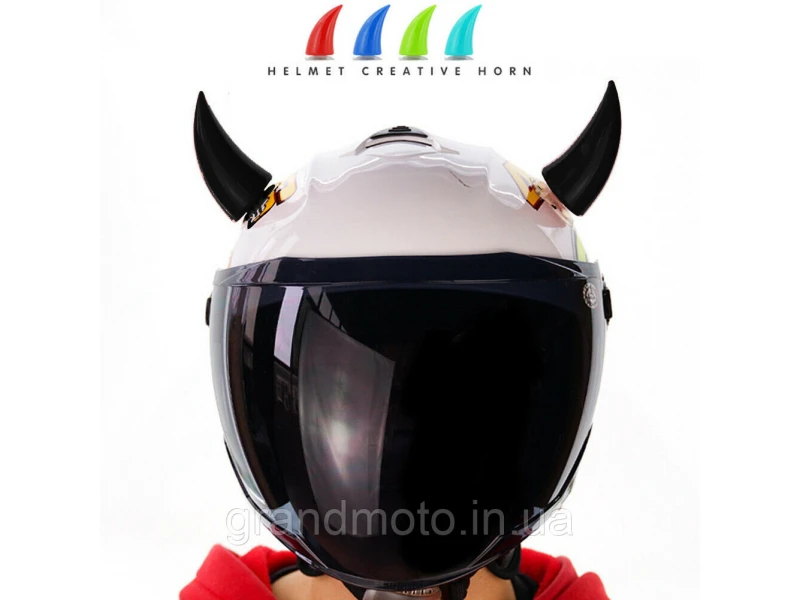 Рожки для шлема мотоциклиста на присосках черные пара