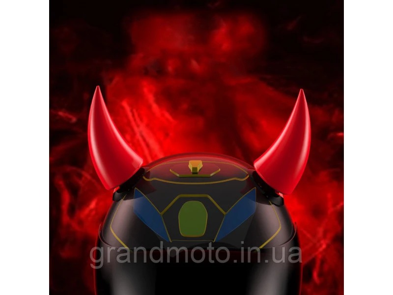 Рожки для шлема мотоциклиста на присосках красные