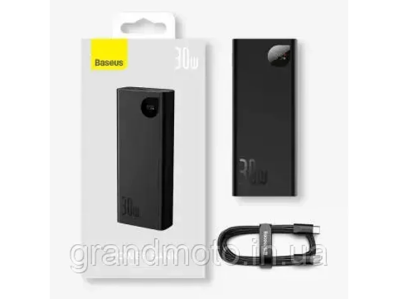 Power Bank Baseus Adaman2, 20000mAh, 30 Вт, з дисплеєм, з кабелем USB