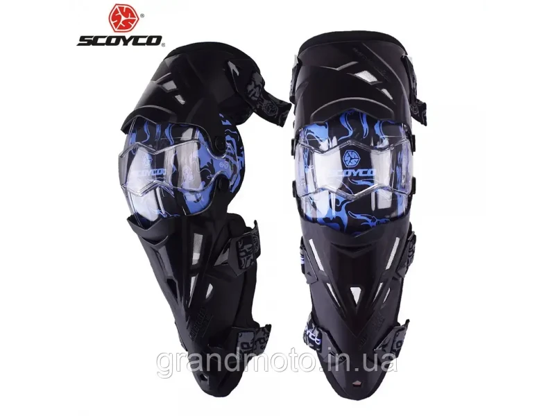 Мотонаколенники шарнирные Scoyco K12 синие