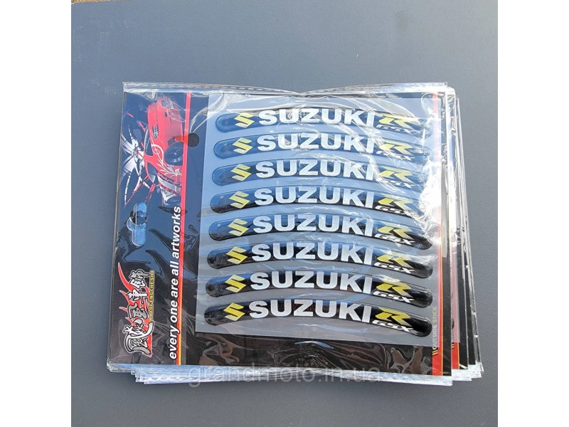 Наклейки на мото диски обода силиконовые 17-19" Suzuki mod2