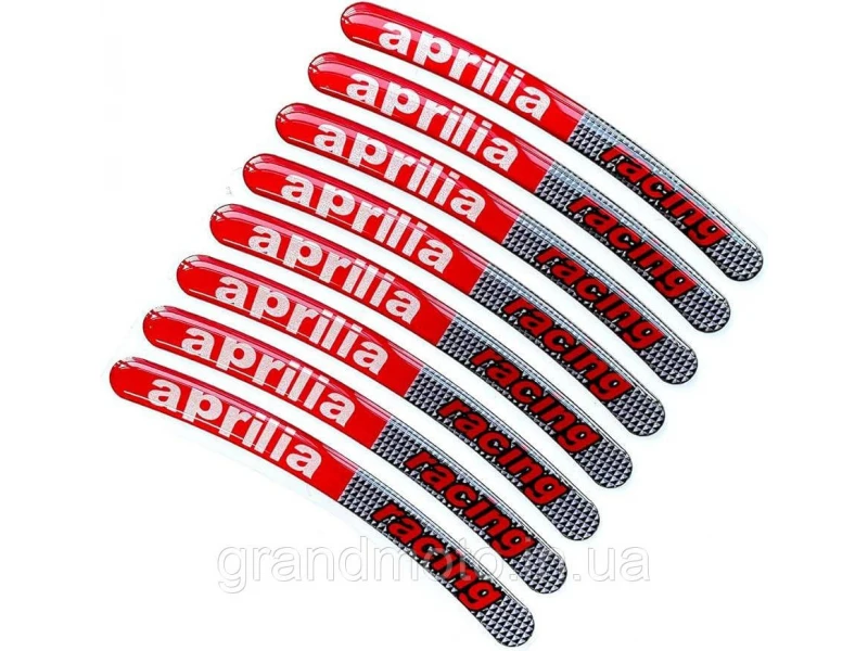Наклейки на мото диски обода силиконовые 17-19" Aprilia Racing