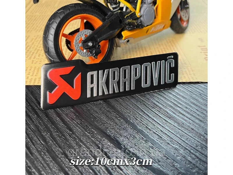 Алюминиевая табличка на прямоточный глушитель Akrapovic 100мм х 30мм