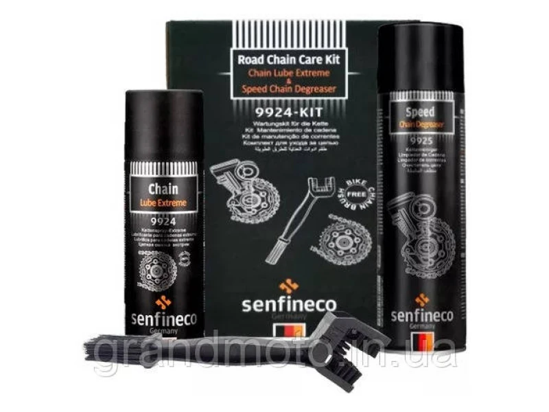 Набор для мойки, чистки и смазки цепи 3в1 Senfineco Road Chain Care Kit (9924A)